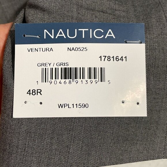 NEW Nautica Mens 48R Modern Fit Grey Blazer Jacket Polyester Blend 2-Button - Picture 5 of 9